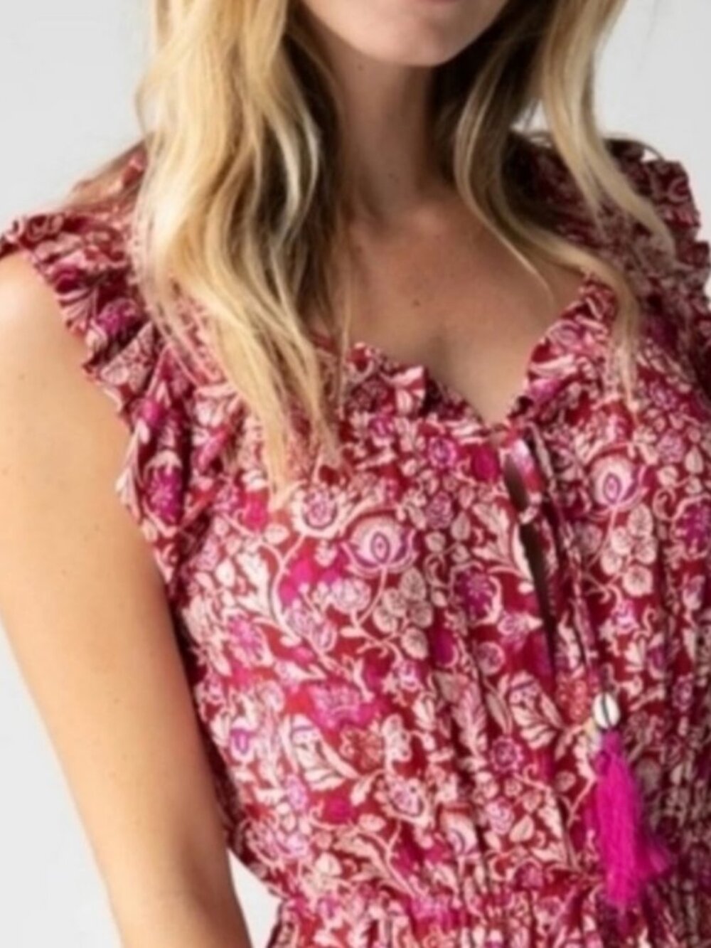 Natural Life Havana Nights Floral Print Tiered Ruffled Maxi Dress Boho Women's S - Picture 3 of 12